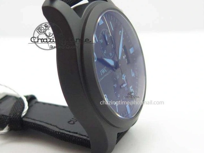 MIROTIME 0422 Comfortable Pilot Chrono IW388003 Real Ceramic ZF 1:1 Best Edition On Black Nylon Strap A 7322